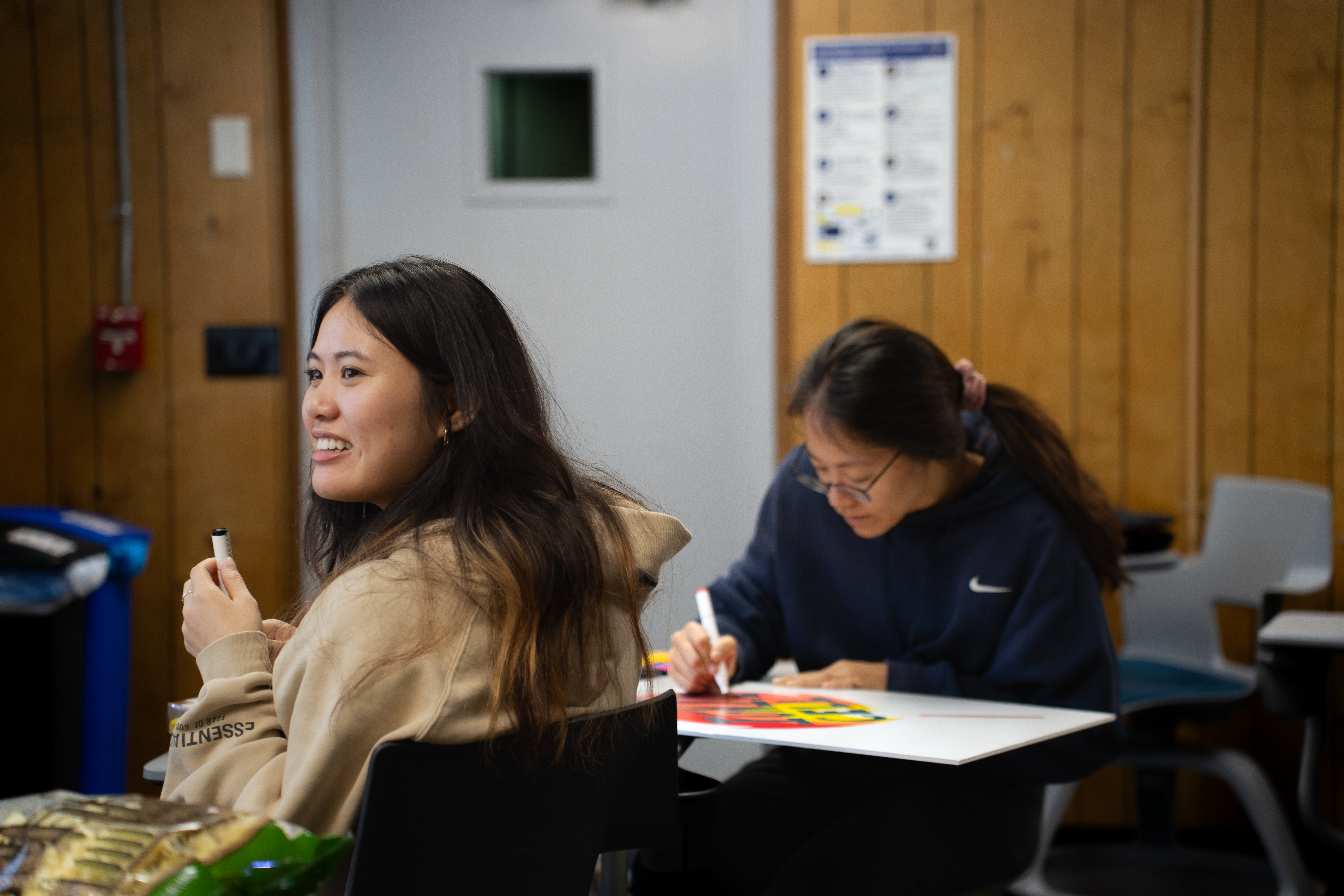 Small group candid laugh
